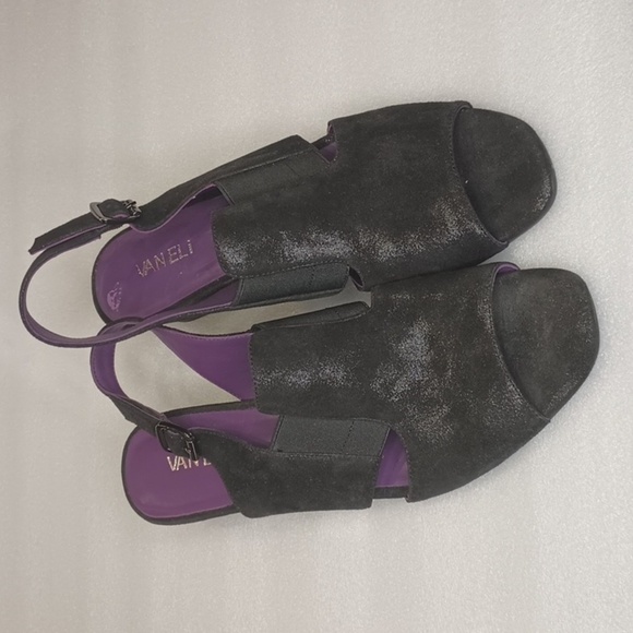 Like new! Wet look wedge slingback 10 - Picture 1 of 10